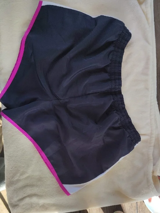 Danskin Black Athletic Shorts with Pink Trim 1240 - Picture 3 of 3